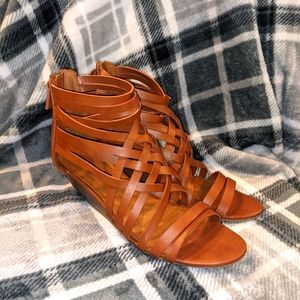Strappy Brown Wedge